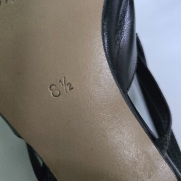 Peter Kaiser Black Leather Slingback Maryjane Pointed Toe Kitten Heel Size 8.5 - Picture 7 of 7